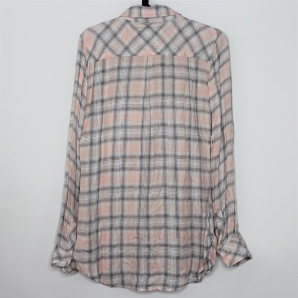 Rails Plaid 100% Rayon Button Up Blouse A634 - Picture 5 of 5